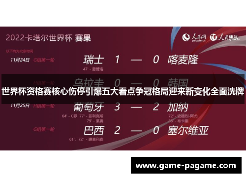 世界杯资格赛核心伤停引爆五大看点争冠格局迎来新变化全面洗牌